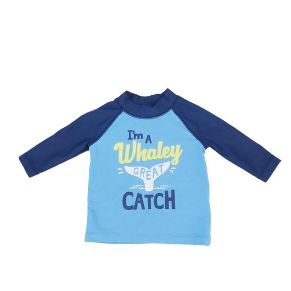 Carters Lot Baby Boy Swim Shorts, Rashguard Size 3 Months Whales, Fish - Picture 5 of 5